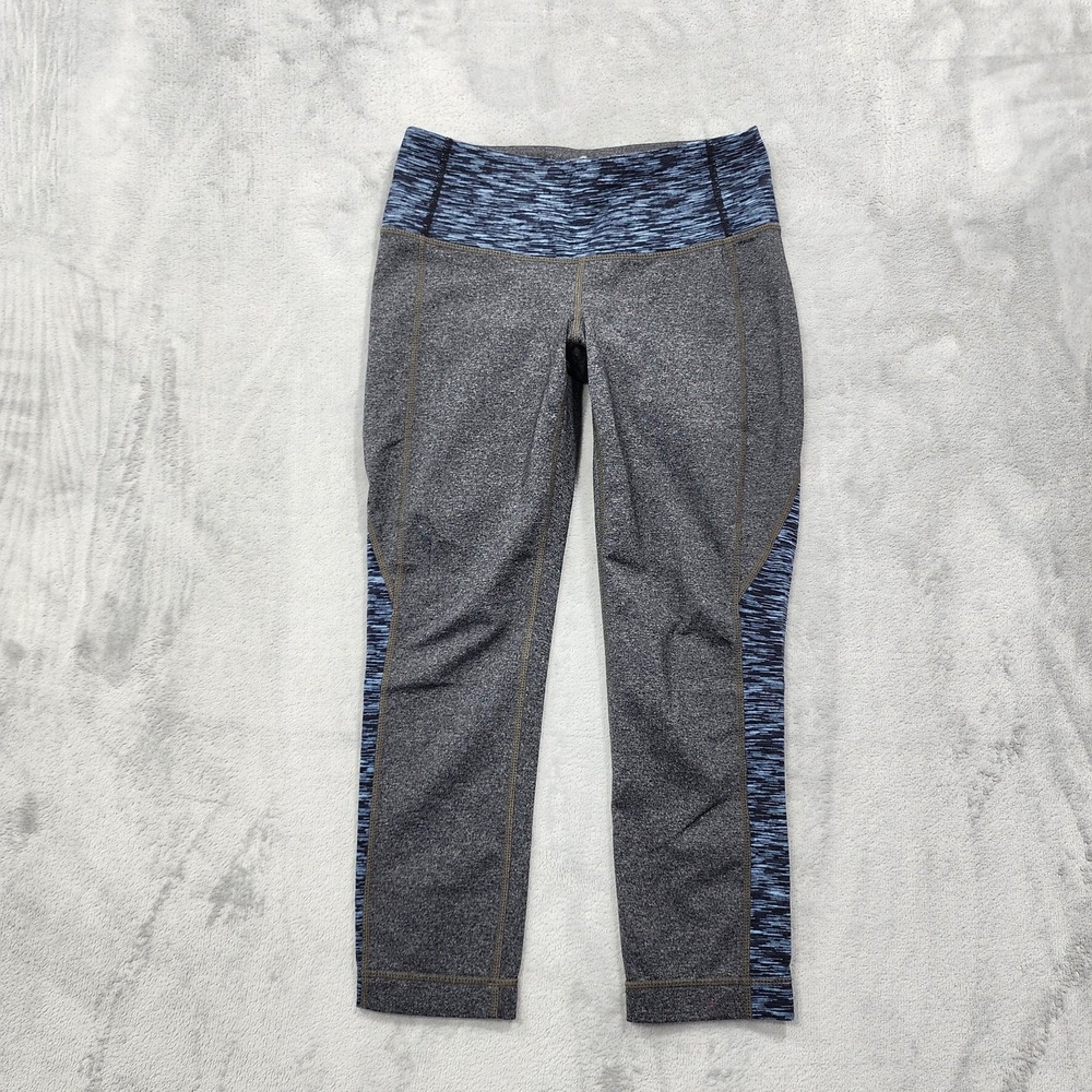 Athleta Leggings Womens XS Gray Blue Splits Revelation Capri Yoga Gym Workout